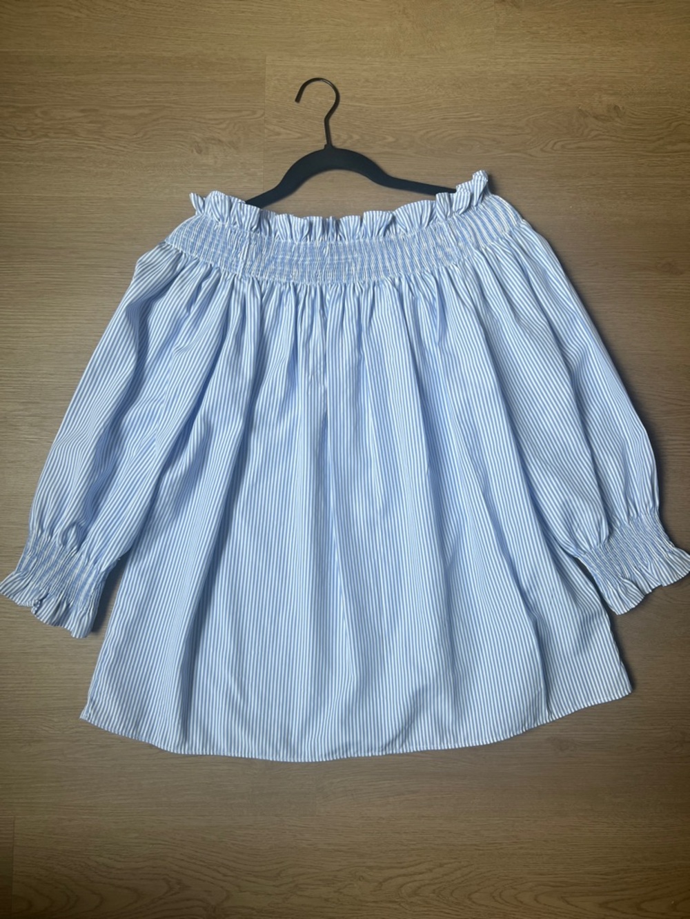 Off-Shoulder Blue Striped Women's top